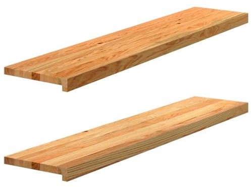 Davanzale per finestra in legno massello di quercia, 2 pezzi, davanzale non trattato, 70 x 15 x 2 cm, davanzali non trattati