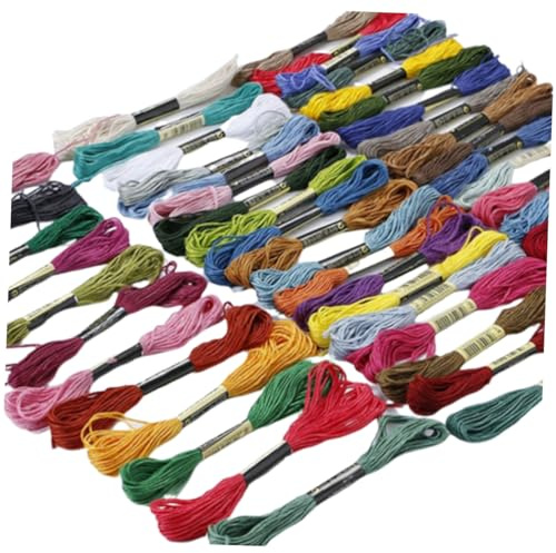 VILLCASE 25 Pezzi di Filo per Ricamo a Punto Croce in Cotone Naturale Ecologico per Lavori Manuali e Artigianato e Decorazioni Nappine Colore Casuale