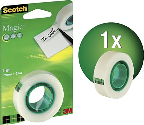 Scotch Ruban Magic - 1 Rouleau, 19 mm x 25 m - Idéal pour le Bureau et l'École