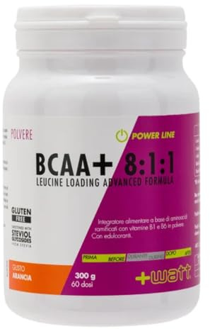 BCAA+ 8:1:1 Leucine Aminoacidi Ramificati, Arancio - 300 g