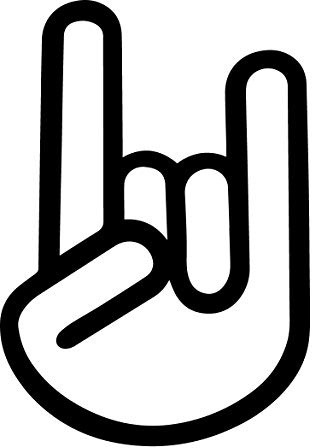 Devil Rock 'n' Roll Hand Musik Bands Rocker Teufel Sticker Aufkleber ca. 15x10cm