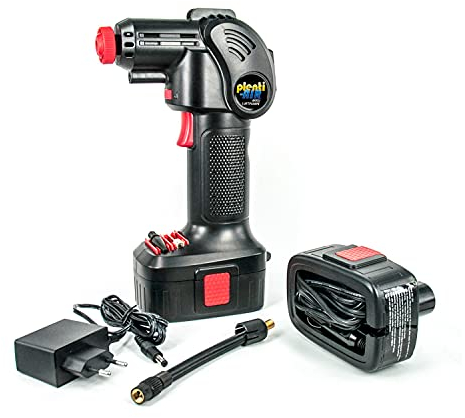 Plenti Air Akku Handkompressor mit Li-Ion Akku und Auto Adapter - 12V NEUHEIT - Deutscher Kundendienst und viel Zubehör
