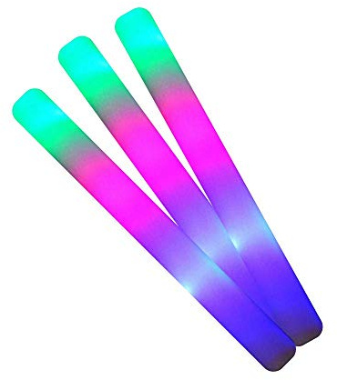 La vida en LED - Lot de 50 bâtons lumineux LED multicolores en mousse