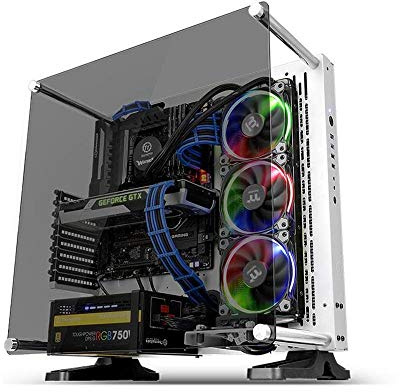 Thermaltake Core P3 TG Snow Mid Tower ATX/M-ATX/Mini ITX Wall Mounted Computer Case -White, Open frame, Tempered Glass
