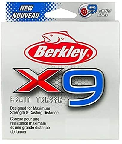 Berkley X9 Braided Fishing Line - 9 Strand Braid Line for Saltwater and Freshwater Fishing, Unisex,, Crystal, 12.1kg| 164yd | 150m
