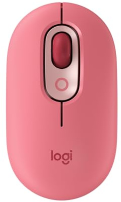 Logitech POP Mouse, Kabellose Maus mit anpassbaren Emojis | SilentTouch-Technologie, Präzises/schnelles Scrollen, Kompakt, Bluetooth, Multi-Device, OS-kompatibel - Rosa