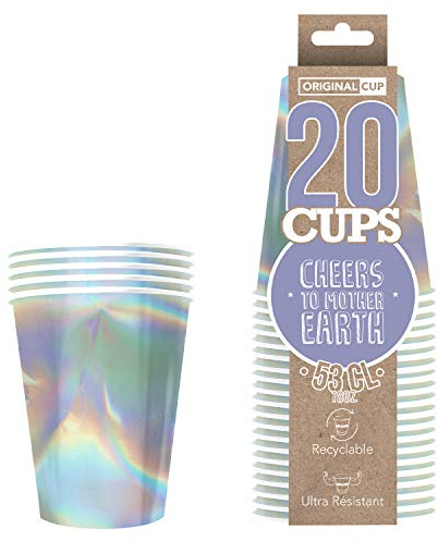 Pack de x20 Original Rainbow Cups Officiels | Gobelets Américains 53cl Irisés en Carton | Beer Pong Qualité Premium | Verres Recyclables Ultra Résistants | Apéro | House Party | OriginalCup®
