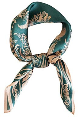 Scarf i 100% mullbärssilke för kvinnor – lätt fyrkantig huvudscarf i satin, liten hårsjal i silke för sömn, 53 x 53 cm, S