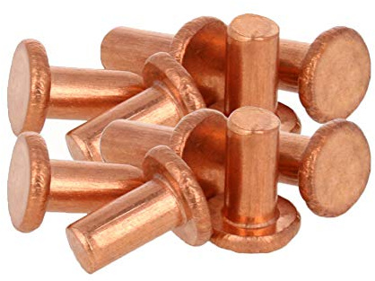 MroMax Diametro 8mm Lungo 16mm Bulloni a Testa Piatta Rame Solido Rivetti Di Fissaggio Rivetti Ottone Tono 10pcs