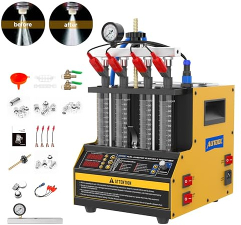 Einspritzdüsen-Reiniger-Tester,CT160 Beheizte Einspritzsystem-Reiniger,4-Zylinder-Benzin-Einspritzdüsen-Reiniger-Tester mit Zerstäubungsbeobachtung,Einspritzvolumenerkennung,Dichtheitsprüfung 110/220V