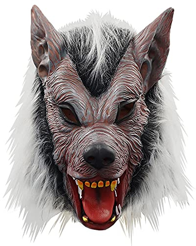EraSpooky Werewolf Mask for Men Halloween Costume Full Head Latex Wolf Masks