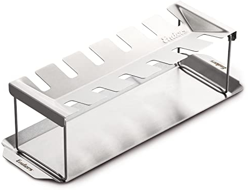 Enders® Chicken Wing Halter ,Edelstahl, gleichmäßiges Grillen von 12 Chicken Wings, klappbare Beine für platzsparendes Verstauen, inkl. Abtropfschale, Grillzubehör, silber, B41,5xT14,5xH12cm #8806