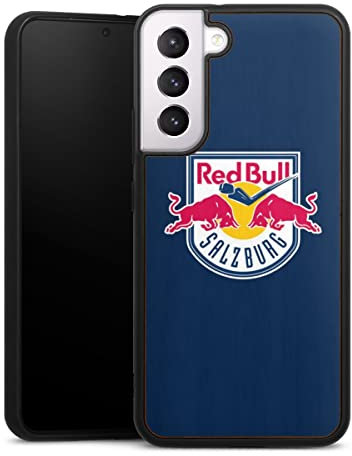 Holz Case kompatibel mit Samsung Galaxy S22 Plus Walnuss Handyhülle Echtholz Hülle EC Red Bull Salzburg Offizielles Lizenzprodukt Eishockey