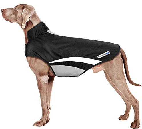 Buddypuppy Hundemantel Winter, Regenmantel Hund Wasserdicht, Fleece Hundejacke für Mittel Grosse Hund mit Geschirrloch & Reflexstreifen
