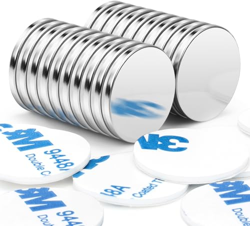 Wukong 20mm x 2mm Neodym Magnete Extra Stark Pack of 20 Mini Runde Neodymium Magnets (20, 20x2mm | Silber)