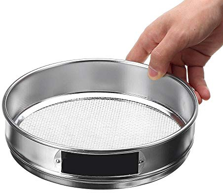 Tamiz de laboratorio de acero inoxidable 304 redondo de 2-500M, tamiz estándar de apertura, coctelera, filtro de polvo de harina de cocina, colador de suelo, 1 ud. (Color : 300 Mesh 0.05mm, Size : 2