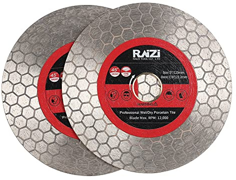 Raizi - Lama esagonale per sega diamantata, 125 mm, per tagliare e levigare granito, marmo, ceramica, gres porcellanato