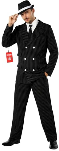 Fun Shack Costume Gangster Uomo, Completo Anni 20 30 Adulti Taglia L