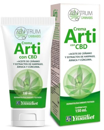 Zentrum Crema Arti con CBD 150 Ml con Aceite de Cáñamo, Extractos de Harpago, Arnica y Cúrcuma.