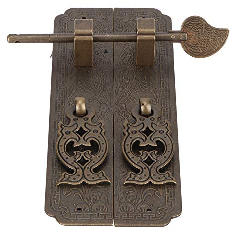 Poignées de Porte de Style Chinois Serrure de Porte avec Poignée Poignées de Porte Chinoises Kit Porte en Cuivre Antique Poignée de Traction Matériel de Meubles