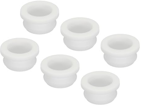 sourcing map 6Pcs Snap Rubber Grommet Plug Mount Dia 25mm ID 20mm Seal Anti-Scratch for Electrical Box Cable Pipe White