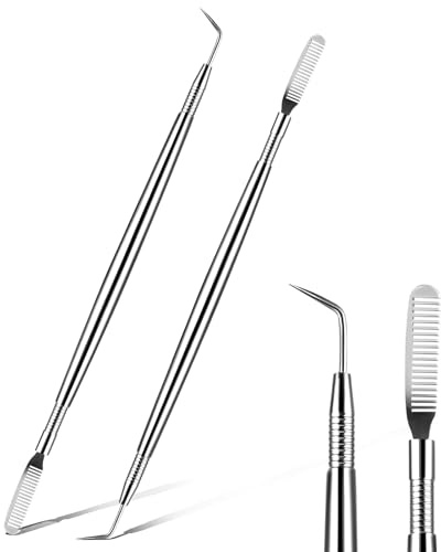 2 Pieces Eye Lash Separator Tool Lash Lift Tinting Tint Tool Lash Lift Rods Tool Perm Extension Separation Comb Lash Lift Kit for Eyelashes Eyebrows Tinting Perm Curling Extensions Supplies(Silver)