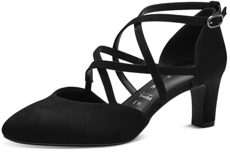 Tamaris Damen Pumps Textil Blockabsatz Vegan; Black, EU 40