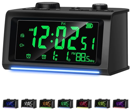 VORRINC Radiosveglia digitale può registrare suonerie di allarme, sincronizzare l'ora del cellulare, 3 allarmi, Bluetooth, snooze, dimmer, regolazione del volume, timer sleep timer, data, giorno della