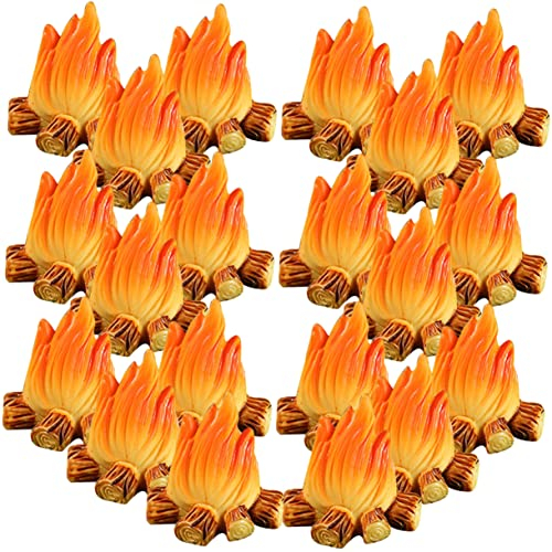 Operitacx 20st Feuerschmuck Puppenhaus-kunstfeuer Falsche Feuerflamme Camping-Party-Dekorationen Winzige Behälter Kuchenzubehör Künstliches Lagerfeuer Feuermodell Tu So, Glas Blumentopf Harz