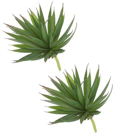 sourcing map 2Pcs Artificial Succulent Plants Fake Sword Plant, 7.5 Inch Large Faux Succulents Unpotted Real Touch for DIY Home Wedding Garden Office Outdoor Floral Decoration, Green