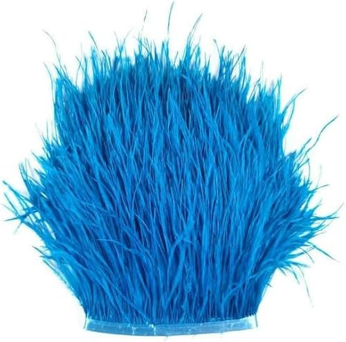 10 Yards DIY Straußenfederrand 8/10 cm Buntes Kleid Schalrock Spitzenkleid Dekoration-Seeblau