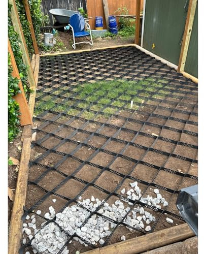 Passerelle de 5,1 cm et 10,2 cm en pente raide avec contrôle de l'érosion du sol Stabilisateur en maille pour abri de voiture, terrasse, stationnement, allées, pavés pour pois, gravier, herbe, sable -