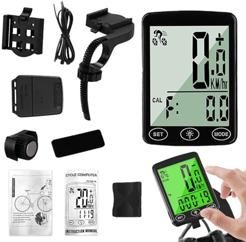 Wireless Bicycles Computer, Waterproof Speedometer Odometer, Automatic Cycling Computer, Waterproof Automatic Wireless Bicycles Computer with Multifunctional Features for Tracking Riding Time