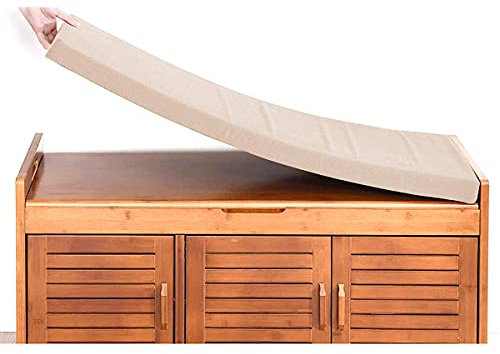 Sitzkissen für Esszimmerbank, 2-Sitzer, 3-Sitzer, für Garten, Schaukel, Innen, Küche, Sitzkissen, Beige, 80 x 30 x 4 cm