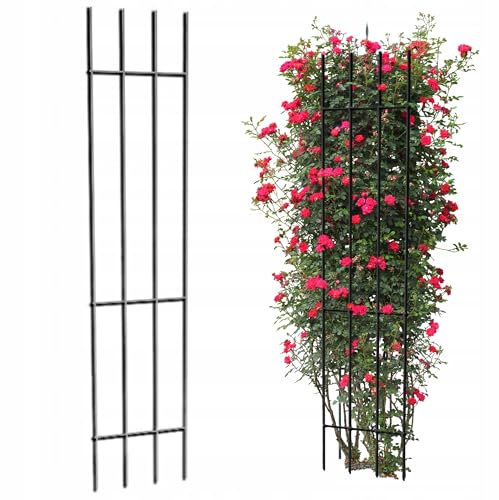 Kapaga – Treillis pour Plante grimpante 150 cm – Tuteur de Jardin en métal – Support pour Fleurs, Plantes et arbustes – Treillis décoratif extérieur – Noir
