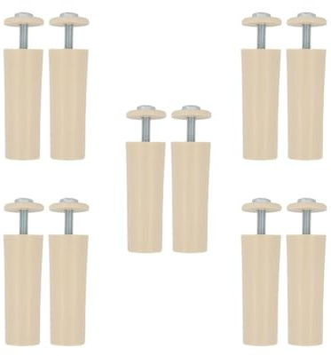 Amig - Pack de 10 Topes para Persianas Enrollables - Amortiguador con Tornillo M5 Antióxido y Arandela Exterior - Resistente a la Intemperie - Longitud: 40 mm - Color Marfil