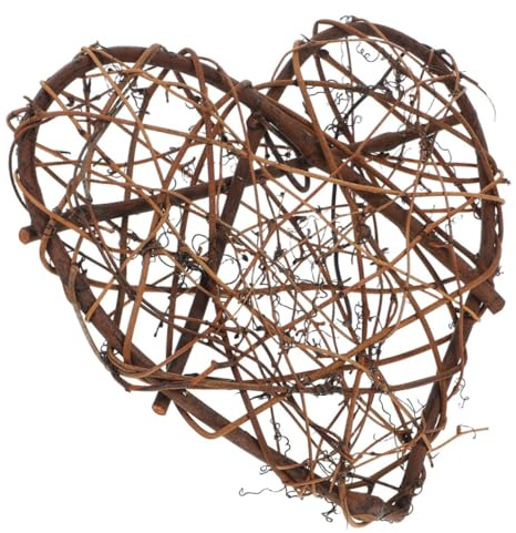 BATHVEVE Herzförmige Rattan-hängedekoration für DIY-projekte Großer Hängender Anhänger für Hochzeiten Valentinstag und Vielseitige Wohnungsdeko für Freunde und Familie