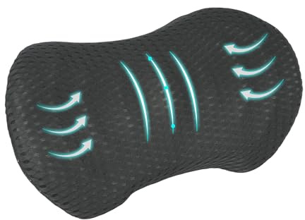 aleawol Lumbar Support Memory Foam Pillow, Lumbar Supports Cushion for Low Back Pain Relief, Car Lumbar Pillow for Driving Seat for Bed Office Chair Black