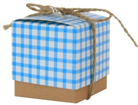 Whakano 20 Stück Quadratische Geschenkboxen für Süßigkeiten,Gastgeschenke Schachteln mit Deckeln,Geschenkkartons Boxen,Schöne Favor Boxen für Tischdeko,Hochzeit Taufe Party Feier Dekoration,Blau