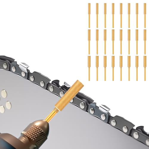 Quilax 24 Chainsaw Sharpening Bits,3 Sizes (5/32'', 3/16'', 7/32'') Titanium Plated High Hardness Diamond Burrs, Chainsaw Sharpener Bits for High Precision Chainsaws Sharpening