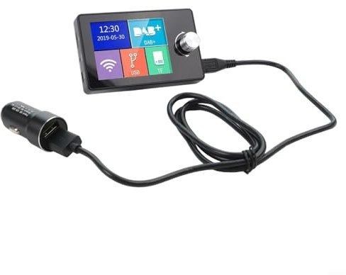 DAB+ Car Radio Adapter with 2.8 Inch LCD Display, BT FM Transmitter Handsfree Call Car Stereo MP3 Player Music Receiver with TF Card/AUX Output/DAB Antenna