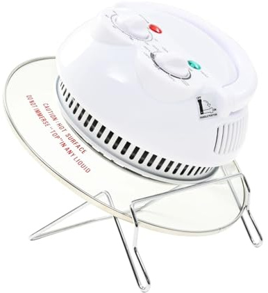 Vopese Horno halógeno de 7 L + 3 L, cristal blanco + plástico, 28 cm, 800 W, para asar, asar, hornear, cocinar Model50653