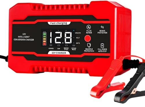 Uhngw Cargador De Batería De Coche,Cargador Automático Inteligente 12V 6A - Equipo de Carga y Mantenimiento para Reparación de Vehículos como Camiones, SUVs, Motocicletas y Automóviles