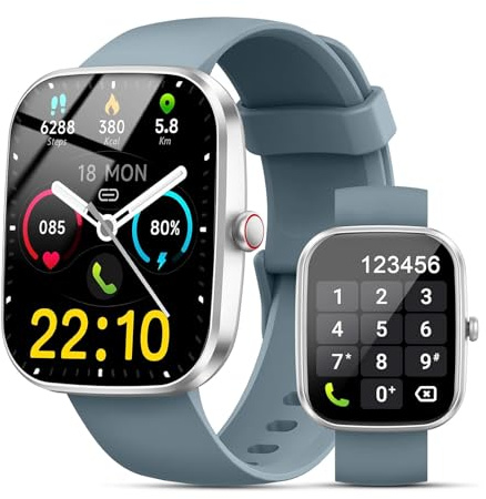 Smartwatch Herren Damen mit Telefonfunktion, 1.91 Fitnessuhr Damen, 100+Sportmodi IP68 Wasserdicht Sportuhr, Smart Watch mit Schrittzähler, Herzfrequenz, SpO2, Schlafmonitor, Uhren für iOS Android