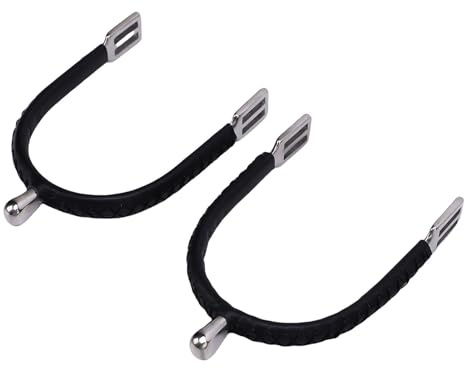 CHICIRIS Horse Spurs Éperons d'équitation en Acier Inoxydable avec Sangles en Cuir pour l'entraînement équestre Équipement Réglable Confortable pour Les Cavaliers (L)