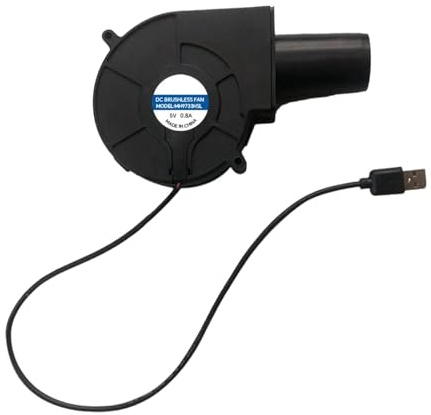 FewNvWa Ventilateur USB, Souffleur, Polyvalent, Compact, Portable, Efficace, pour Feux de Camp, Cuisines Extérieures, Cheminées, Barbecues.