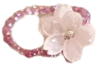 ZnttUu Elastische Perlen Veilchen Blumen Acrylringe, Verstellbarer Fingerschmuck, koreanischer Stil, Accessoire für Party, elastische Perlenringe für Frauen