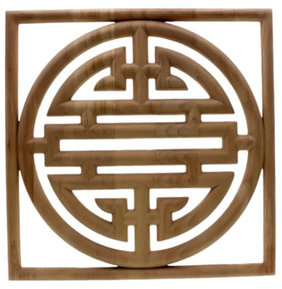 Wandornamente Runde Unfertige Wandplakette Aus Geschnitztem Holz Chinesische Holzelemente Geschnitzte Applikationen/Intarsien für Wohnzimmer 9 X 9cm 10 Stück