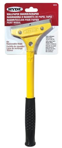 HYDE 33110 Multi-use Wallpaper Saver/Scraper, 4-inch Offset Blade, Foam Grip