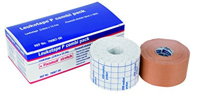 BSN Medical Leukotape P Combi Pack, Stretch Tape und Foxomull Tape für Patella- und Kniesicherung